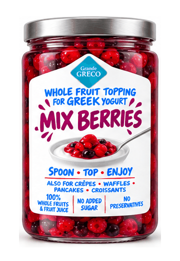Περιστρεφόμενο γυάλινο βάζο Grande Greco με ανάμεικτα berries